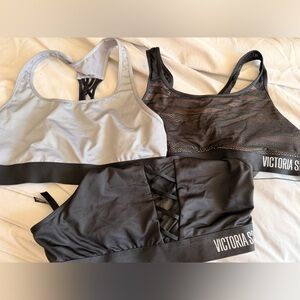 Victoria's Secret Black and Gray Sports Bras set of 3